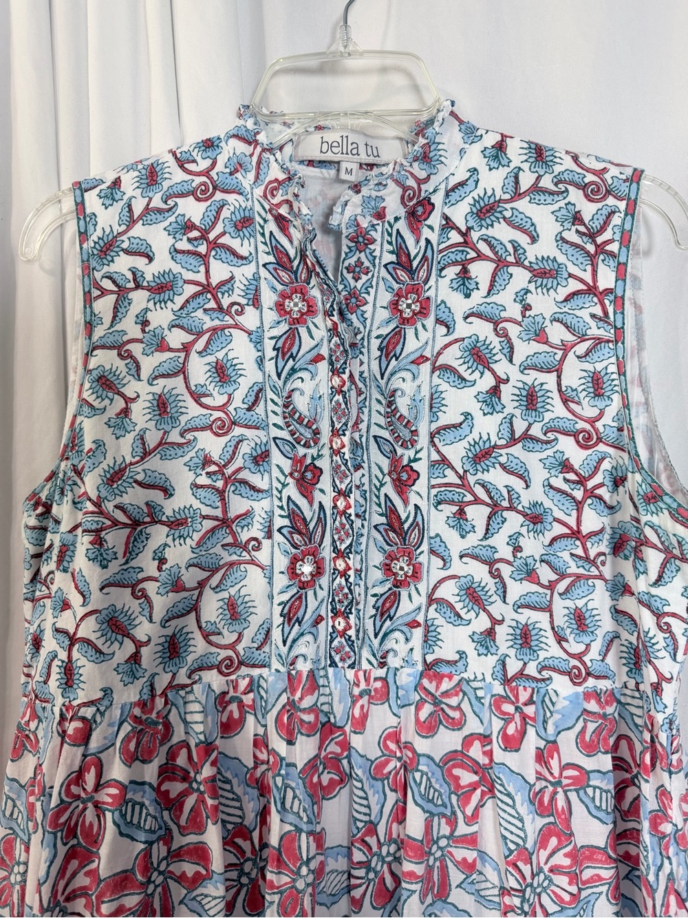 Bella Tu Sleeveless Floral Print Cotton Dress